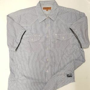 Oxygen Fight for the Right, Button up blue Shirt